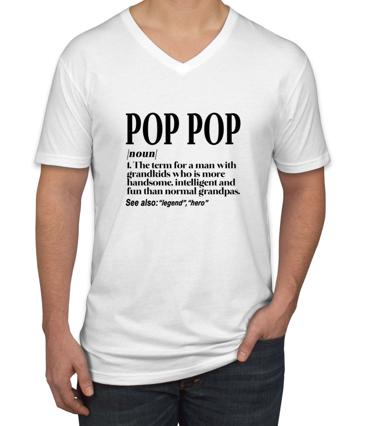 Pop Pop Definition Men's V Neck T-shirt