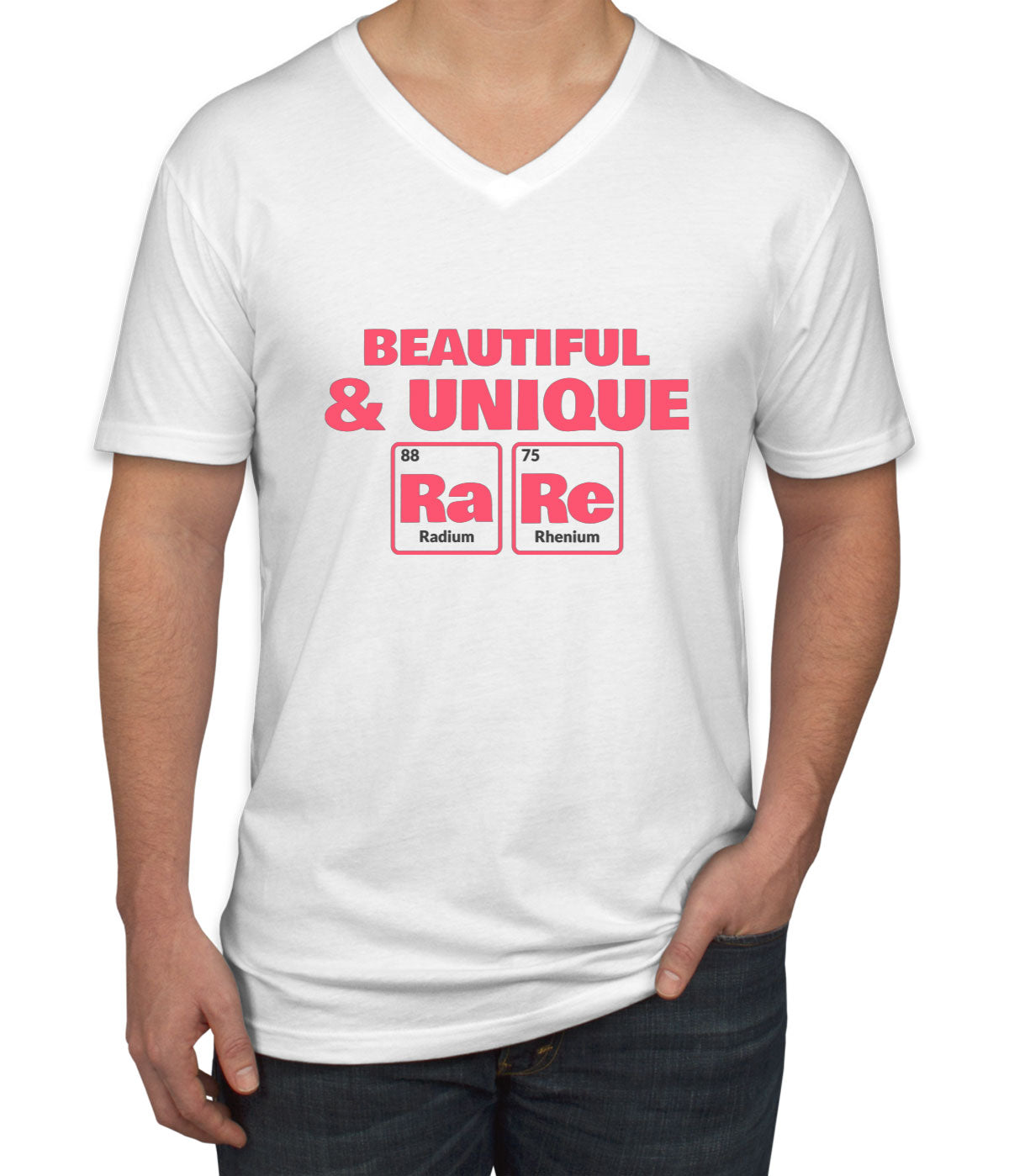 Beautiful And Unique Rare Funny Periodic Table Men's V Neck T-shirt