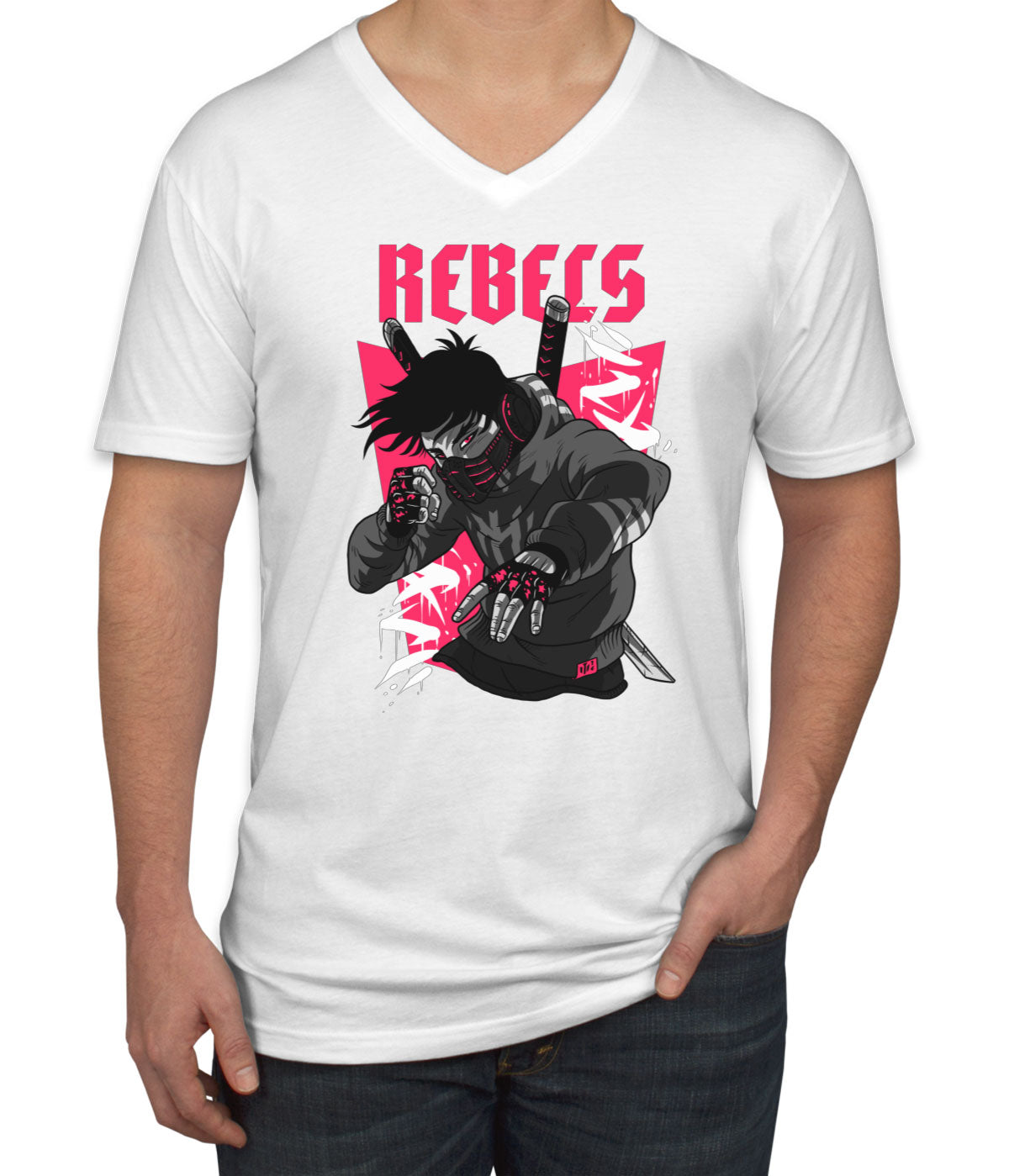 Rebels Anime Men's V Neck T-shirt