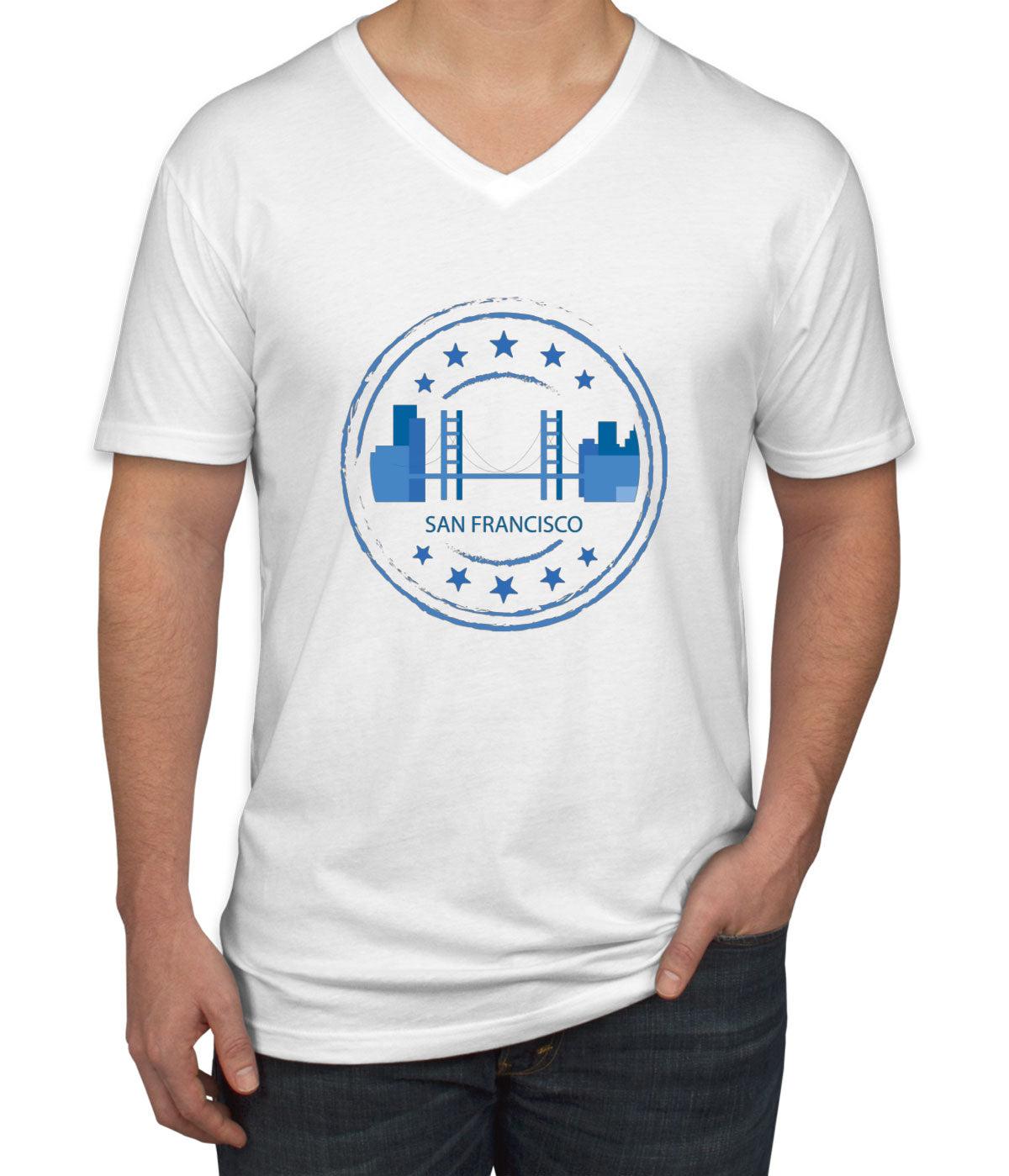 San Francisco Stamp Men's V Neck T-shirt