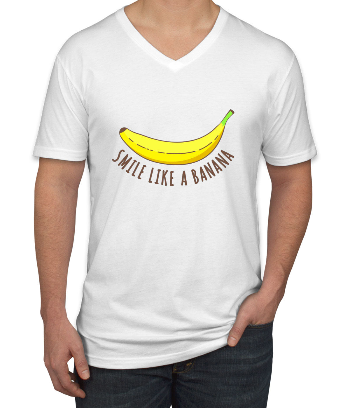 Smile Like A Banana Men's V Neck T-shirt