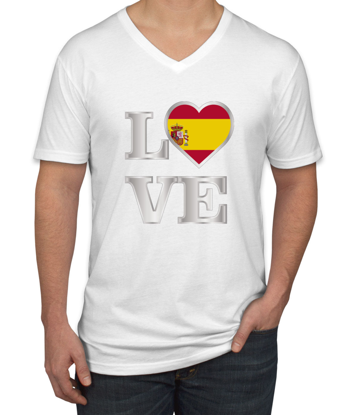 Spain Love Men's V Neck T-shirt