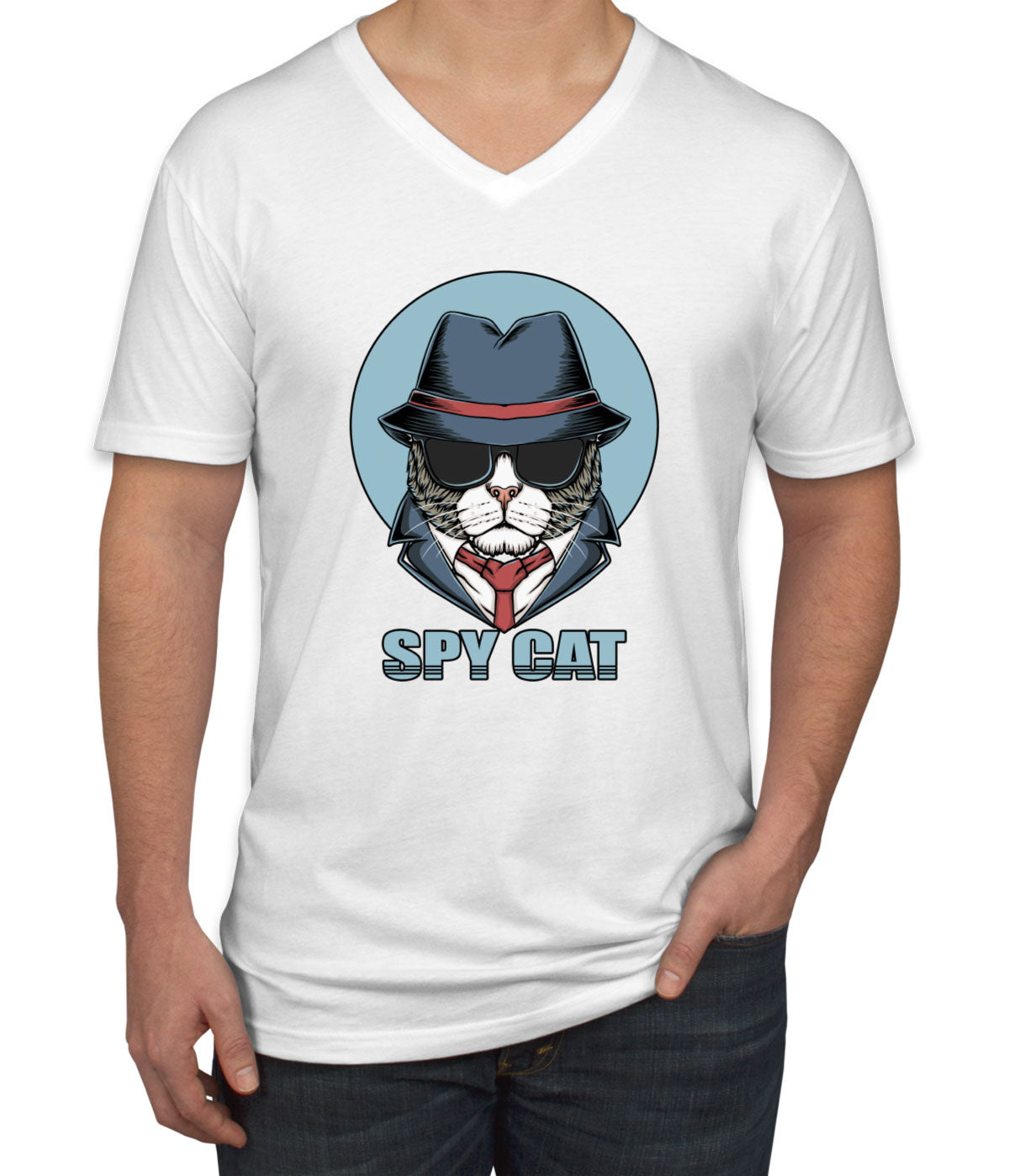 Spy Cat Men's V Neck T-shirt