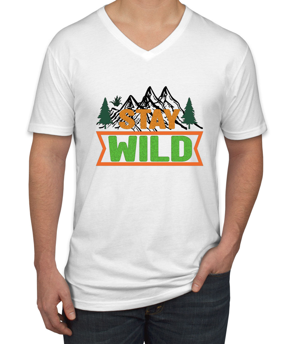 Stay Wild Camp Men's V Neck T-shirt