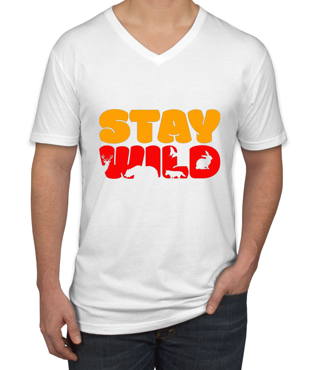 Stay Wild Camp Men's V Neck T-shirt