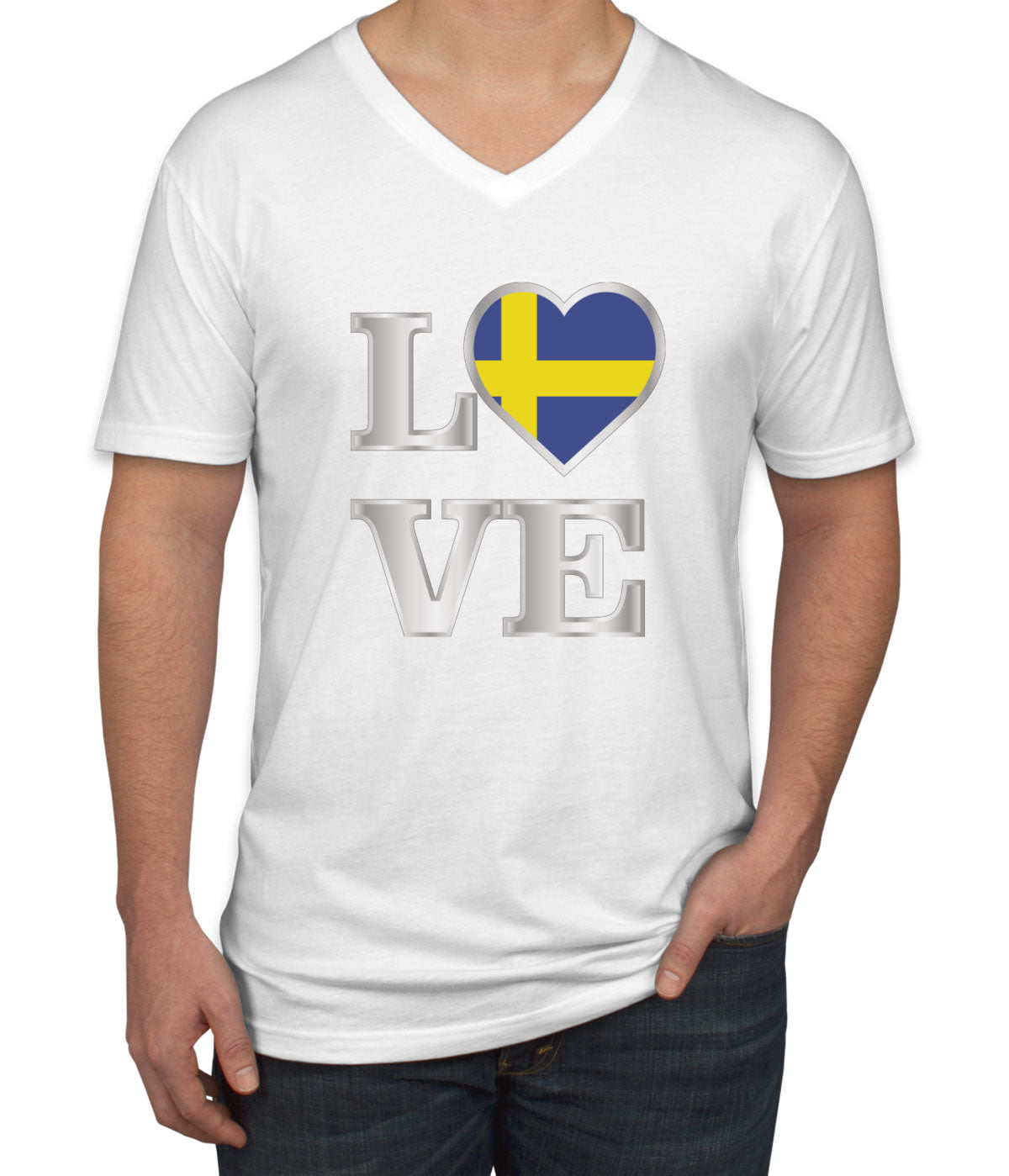 Sweden Love Men's V Neck T-shirt