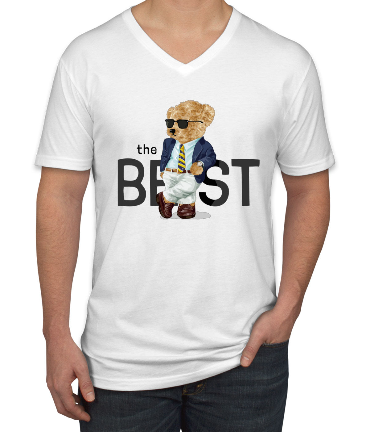 Teddy Bear The Best Men's V Neck T-shirt