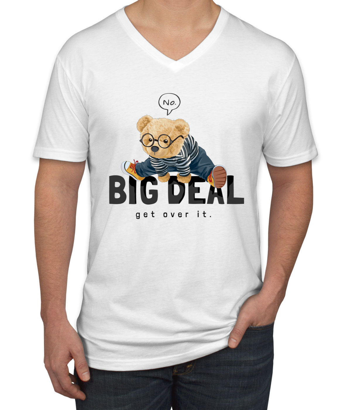 Teddy Bear Big Deal Men's V Neck T-shirt