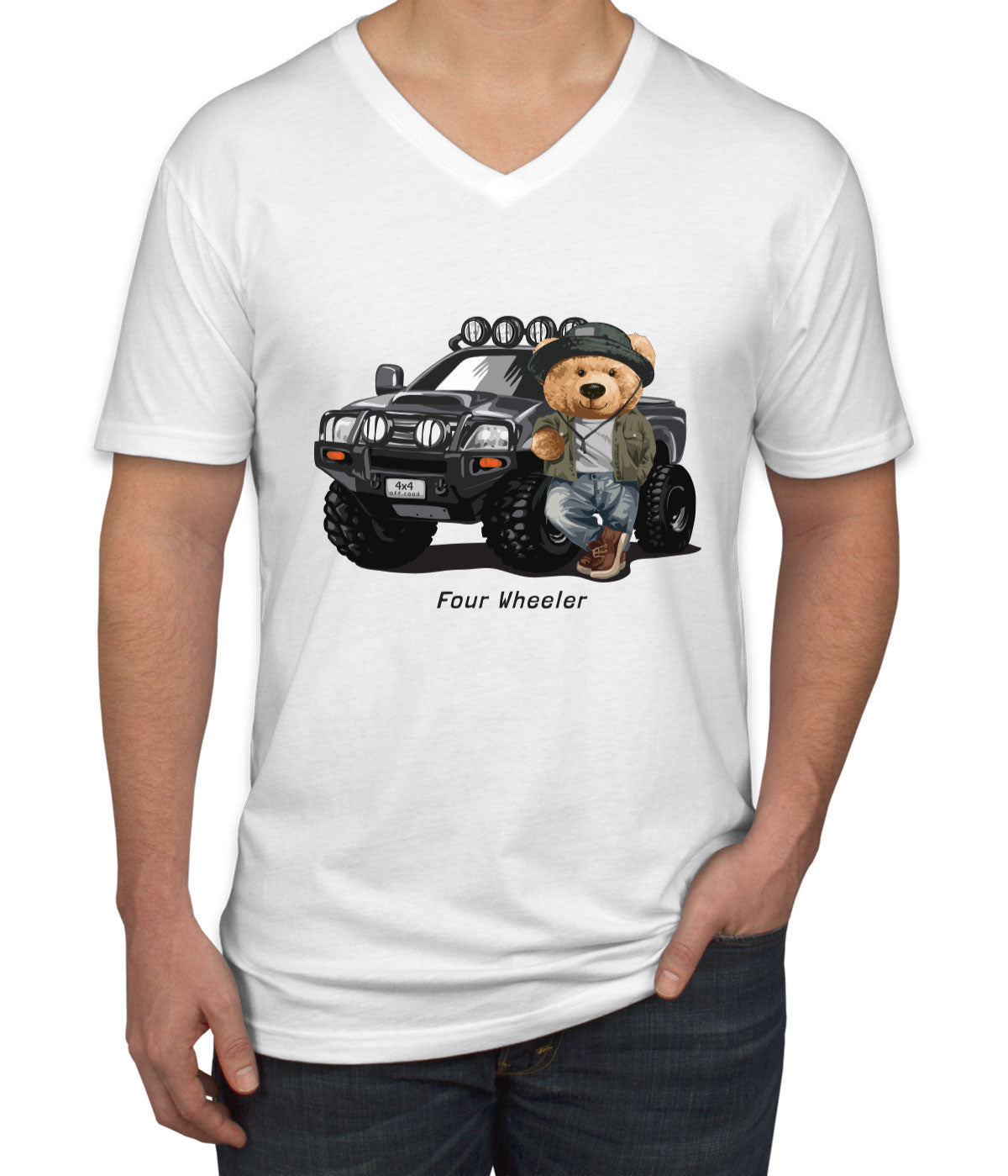 Teddy Bear Off Road Men's V Neck T-shirt