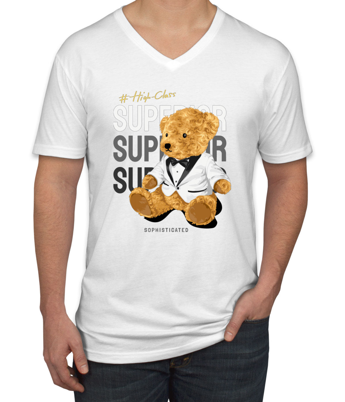 Teddy Bear Superior Men's V Neck T-shirt