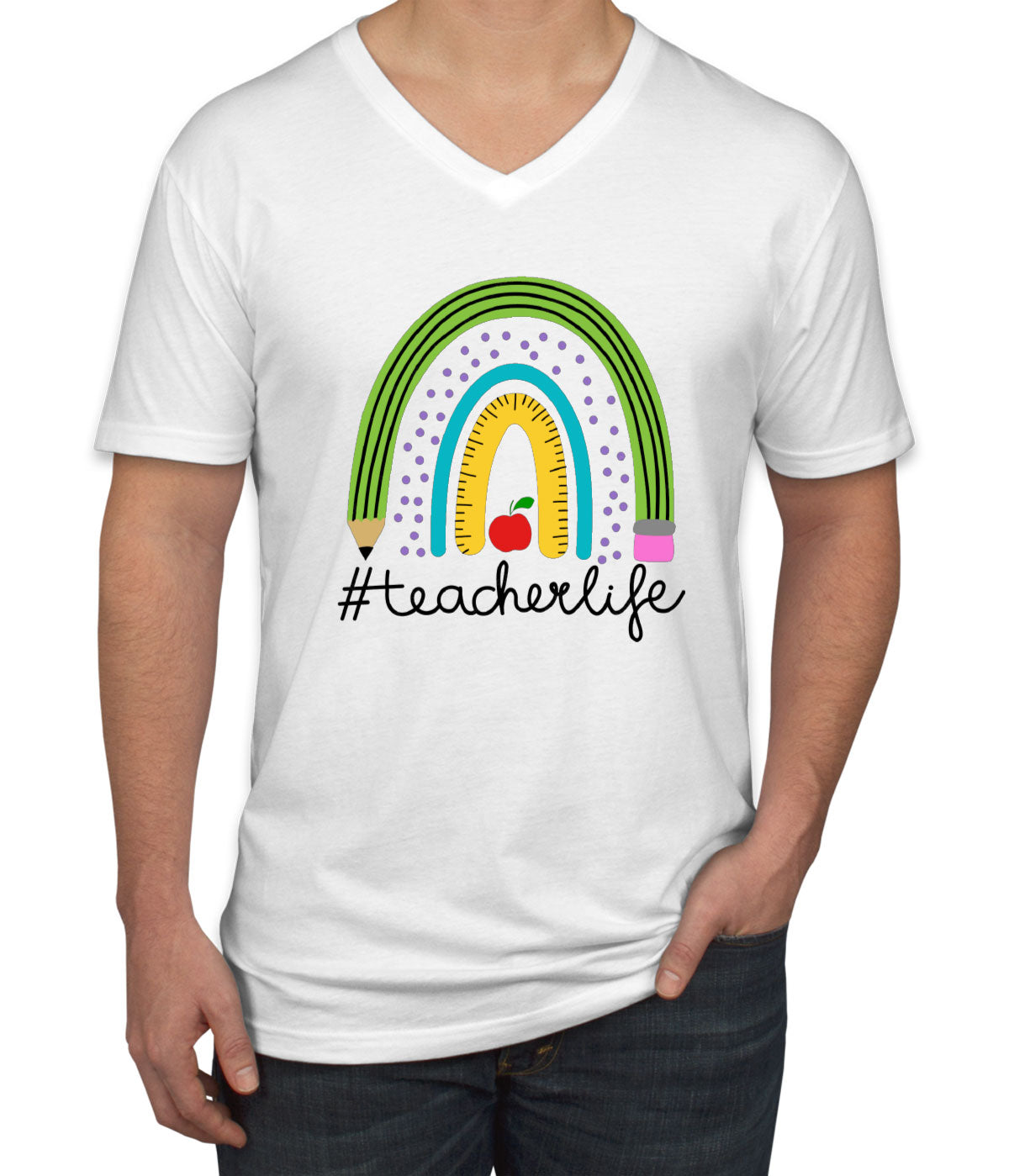 Teacher Life Men's V Neck T-shirt