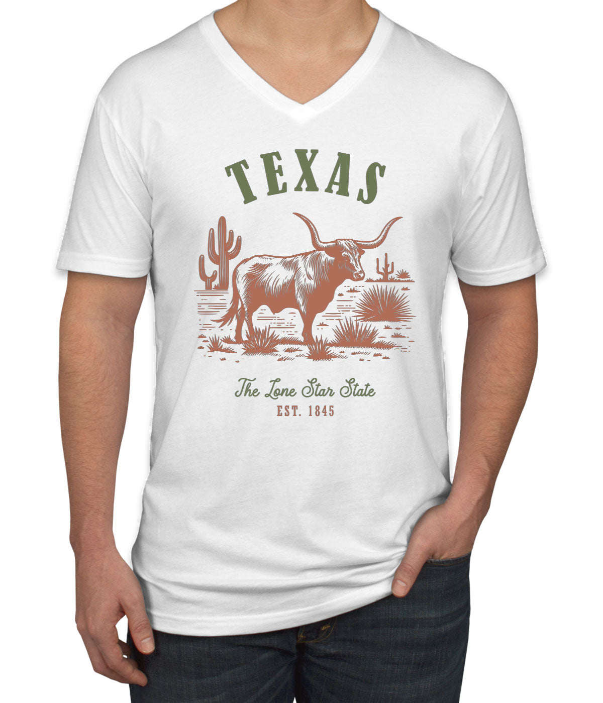 Texas State Vintage Men's V Neck T-shirt
