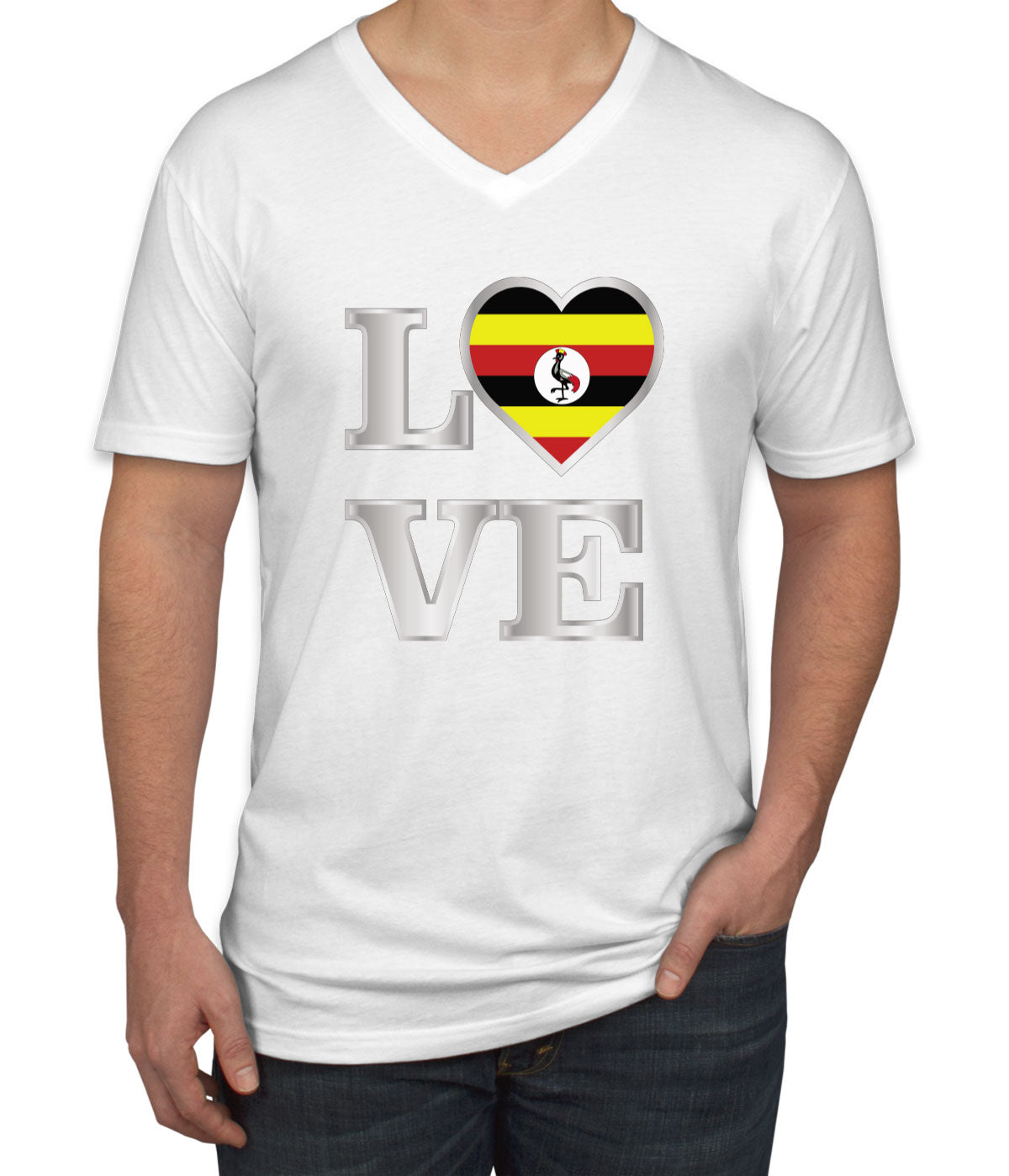 Uganda Love Men's V Neck T-shirt