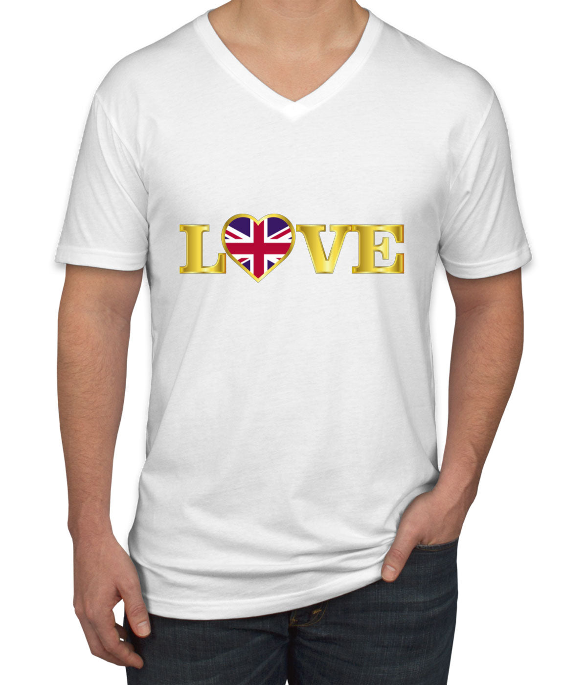 United Kingdom Love Men's V Neck T-shirt