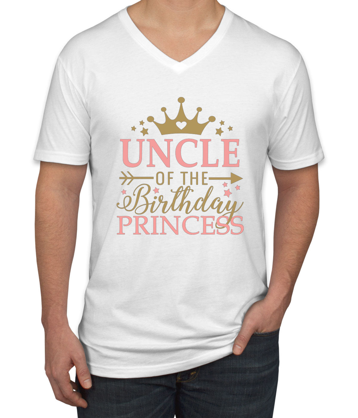 Uncle Of The Birthday Princess Men's V Neck T-shirt