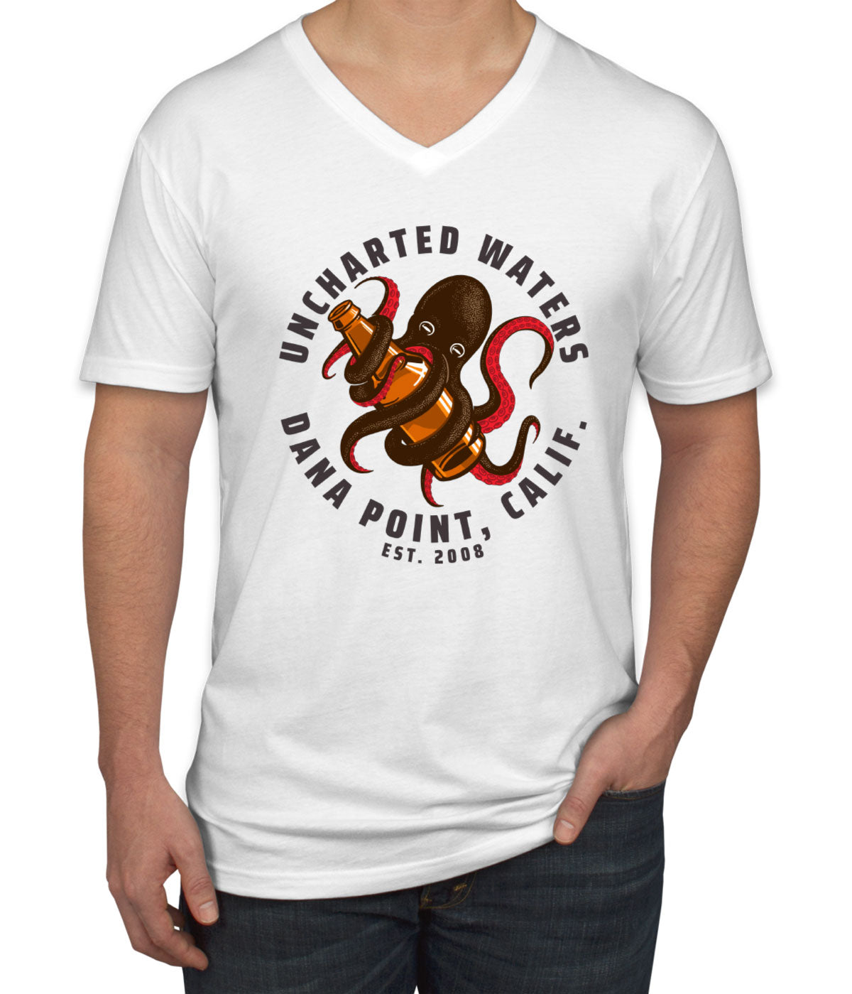 Uncharted Waters Dana Point California Men's V Neck T-shirt