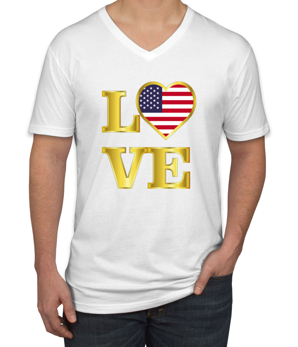 USA Love Men's V Neck T-shirt