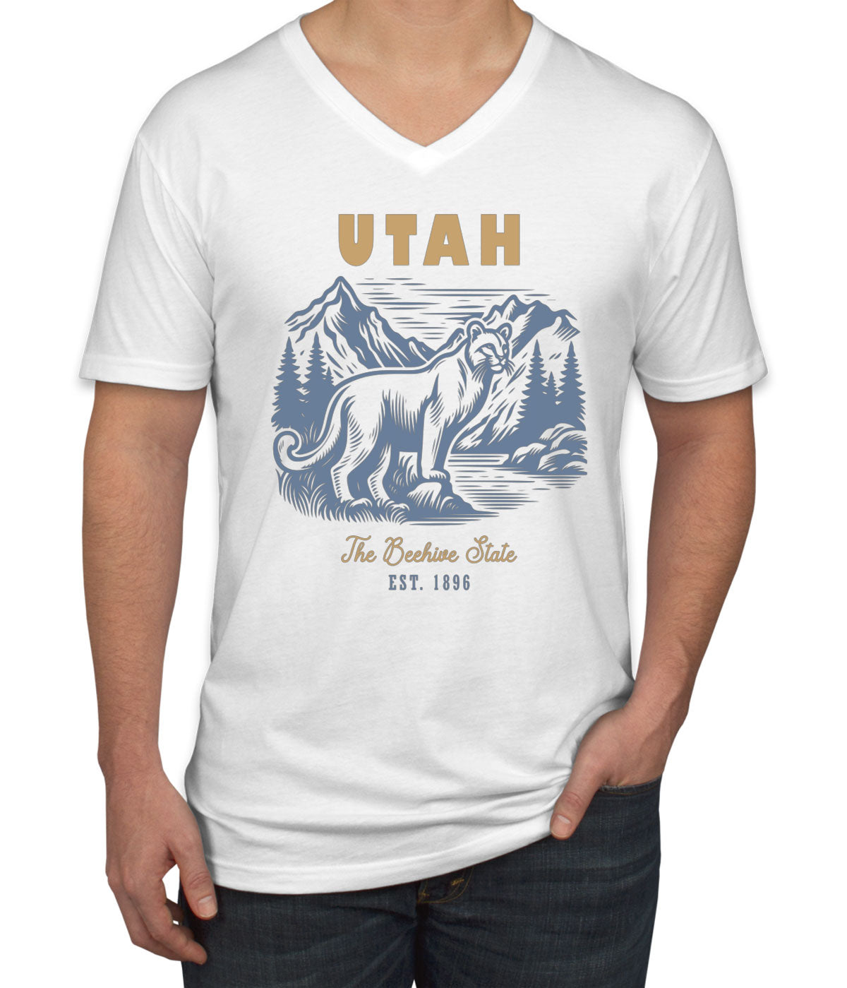 Utah State Vintage Men's V Neck T-shirt