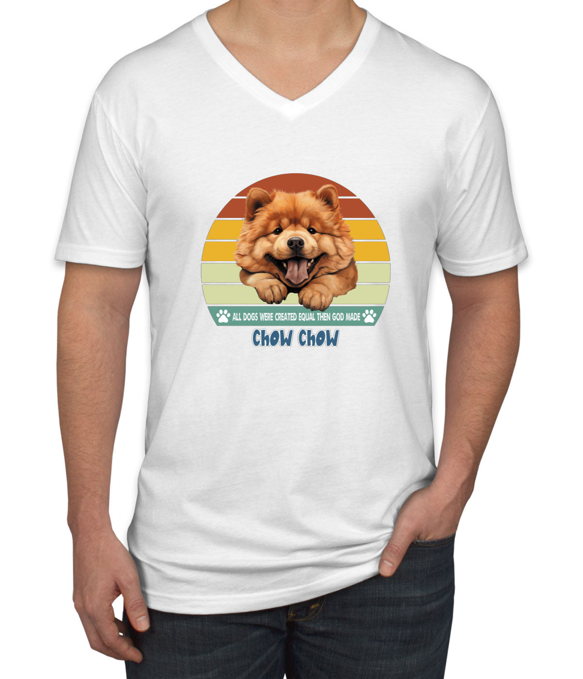 All Dogs Were Created Equal Chow Chow Men's V Neck T-shirt