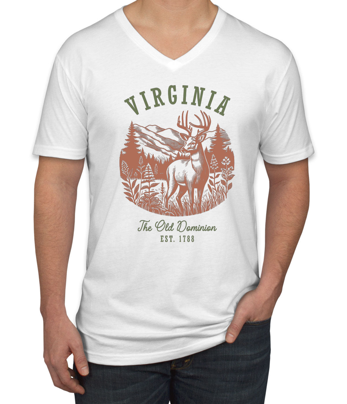 Virginia State Vintage Men's V Neck T-shirt