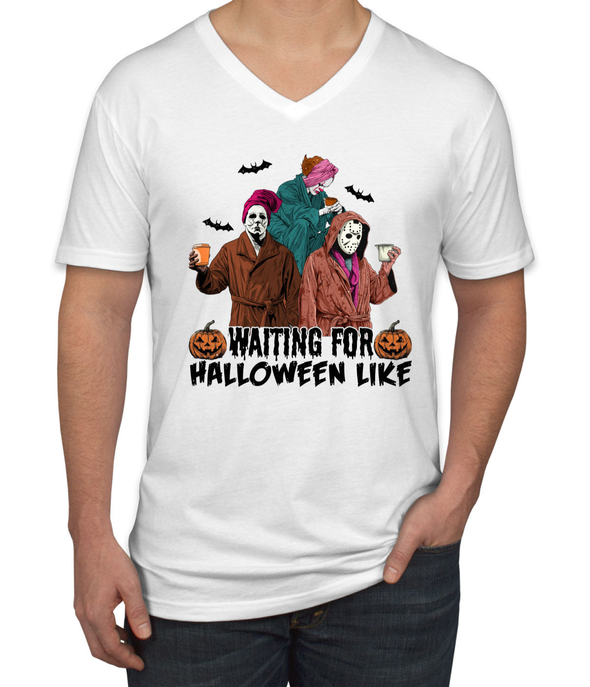 Waiting For Halloween Like Men's V Neck T-shirt