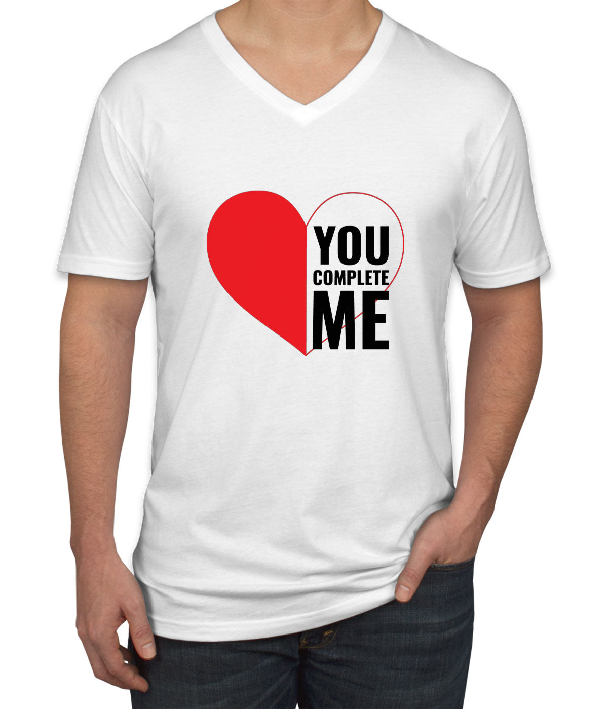 You Complete Me Valentine's Day Men's V Neck T-shirt