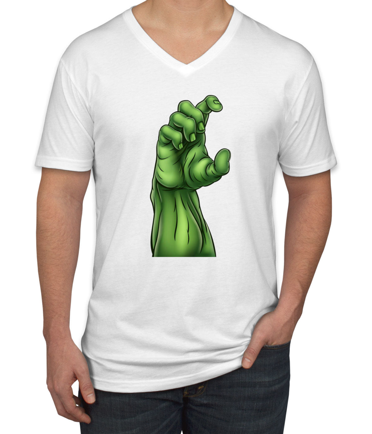 Zombie Monster Hand Halloween Men's V Neck T-shirt