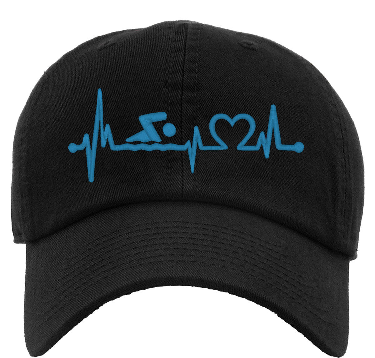 Swimming Heartbeat Lifeline Premium Baseball Cap