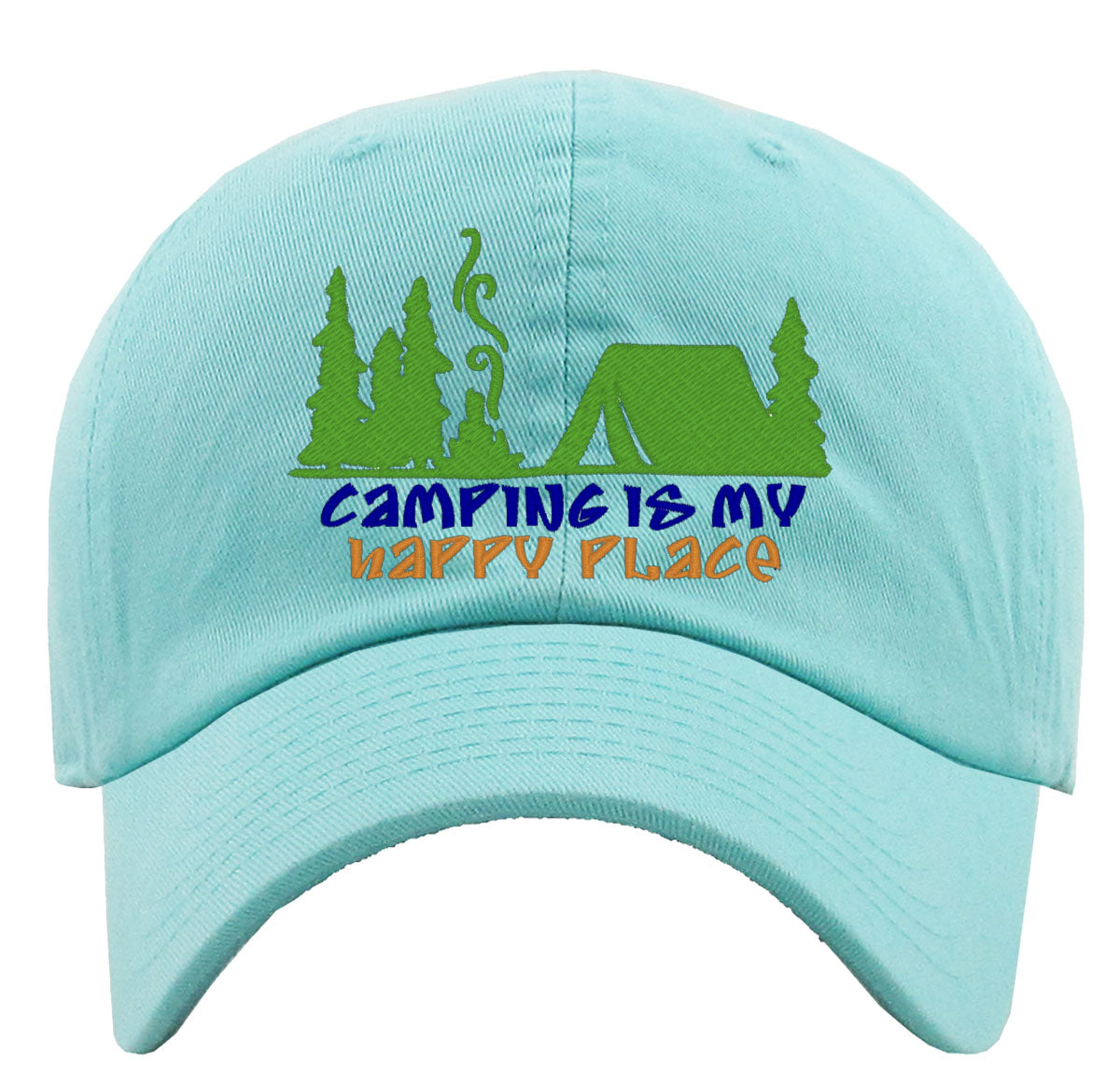 Camping Is My Happy Place Premium Baseball Cap