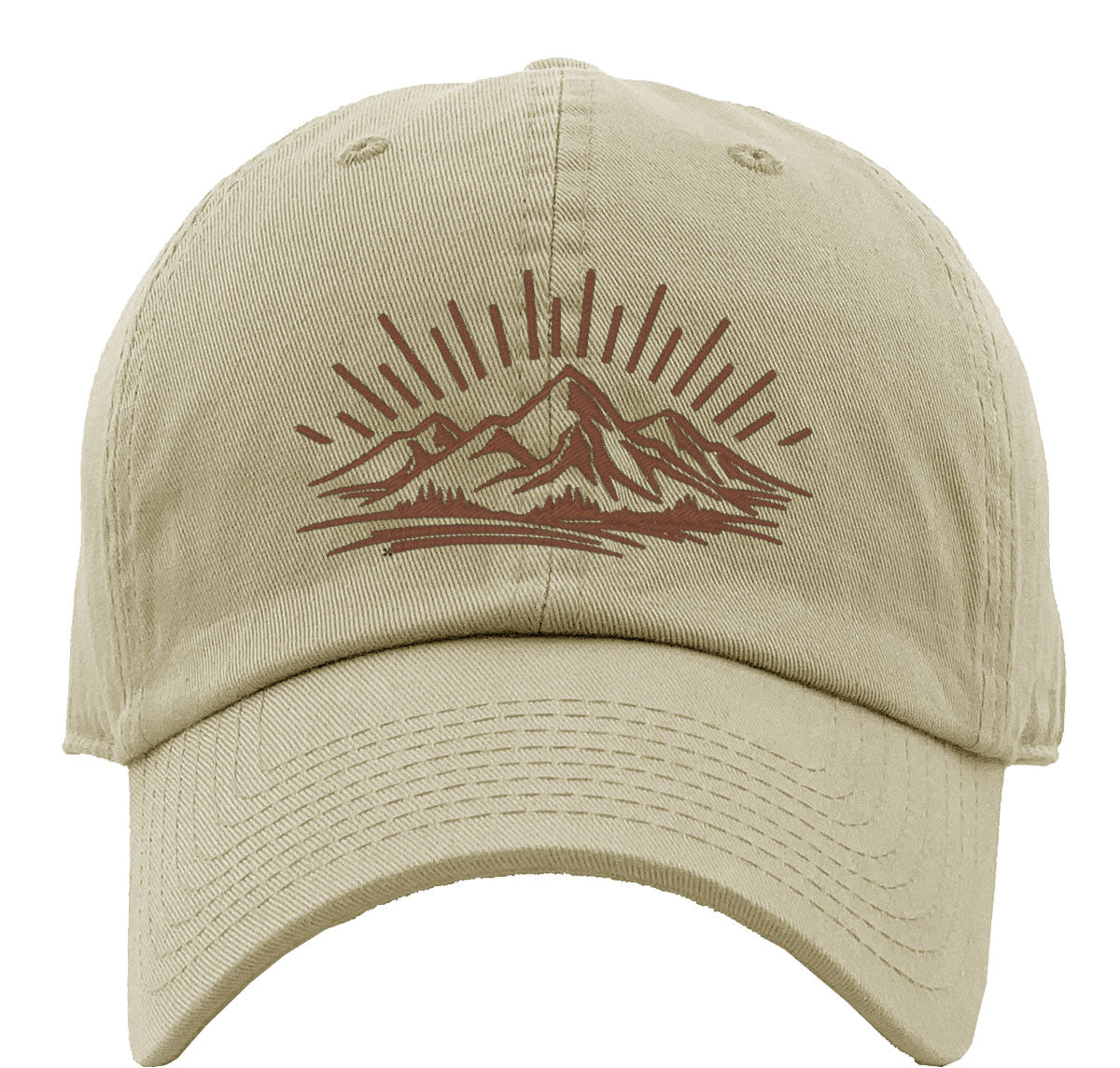 Mountain Outline Silhouette Premium Baseball Cap