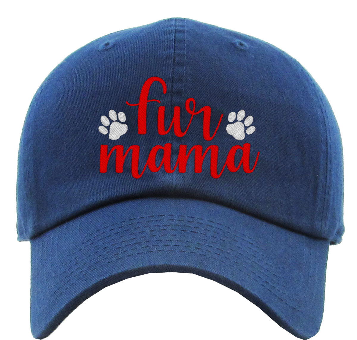 Fur Mama Dog Paw Print Premium Baseball Cap