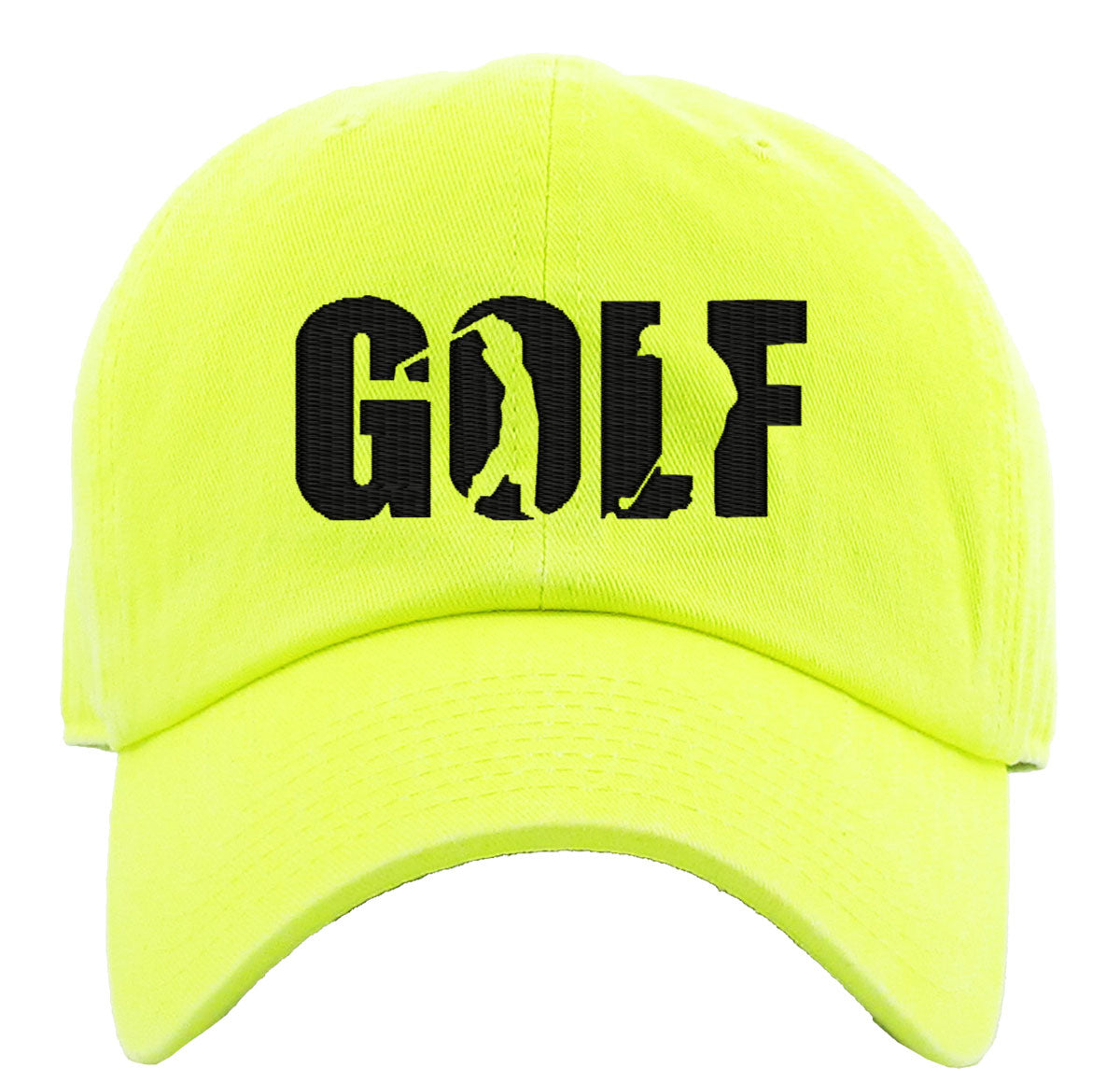 Golf Typography Silhouette Premium Baseball Cap