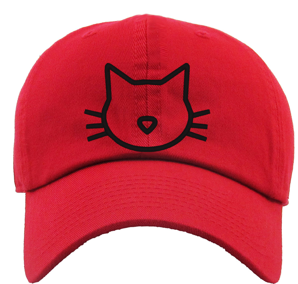 Cat Face Silhouette Premium Baseball Cap