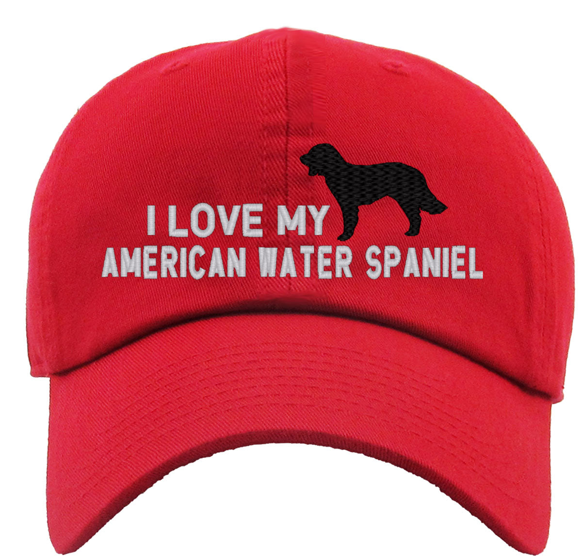 I Love My American Water Spaniel Dog Premium Baseball Cap