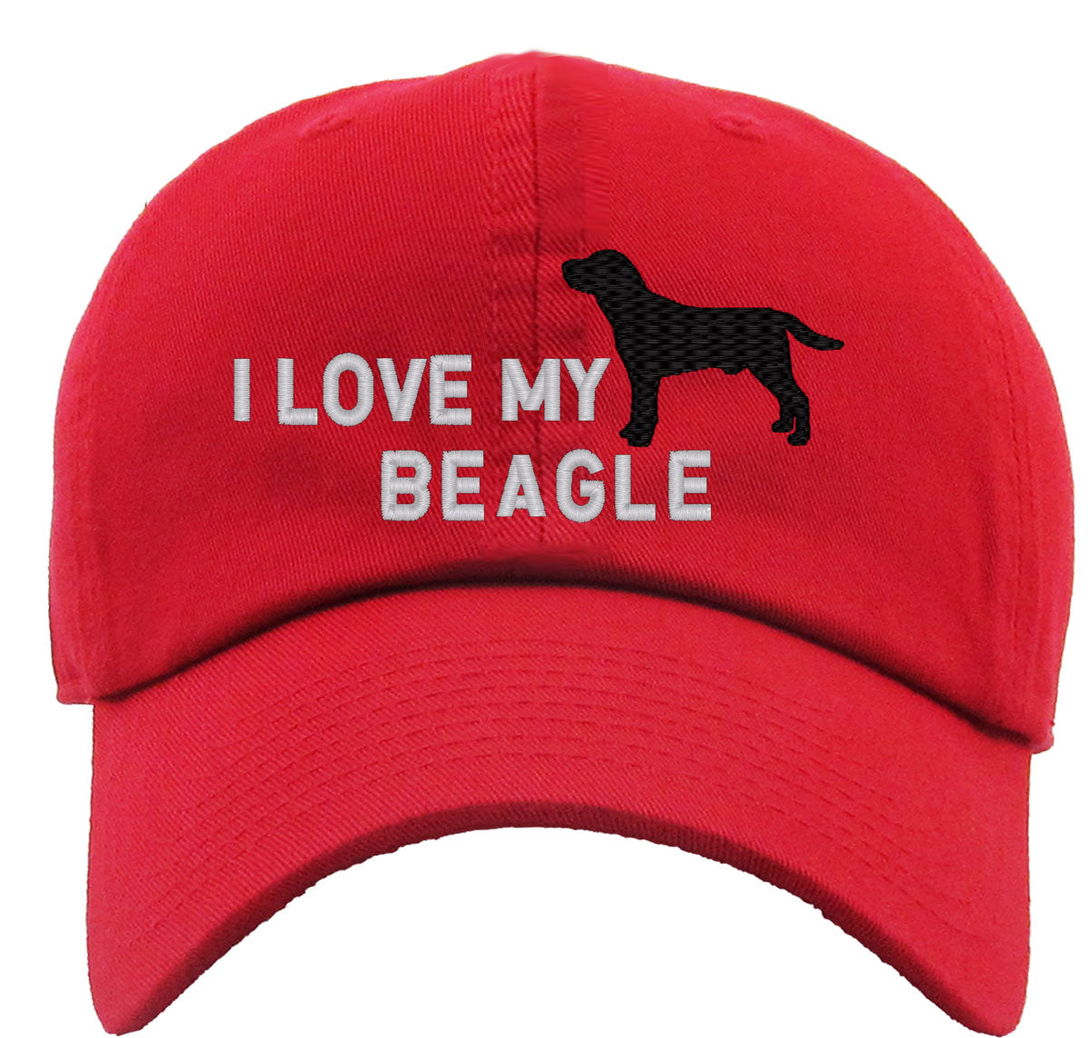 I Love My Beagle Dog Premium Baseball Cap