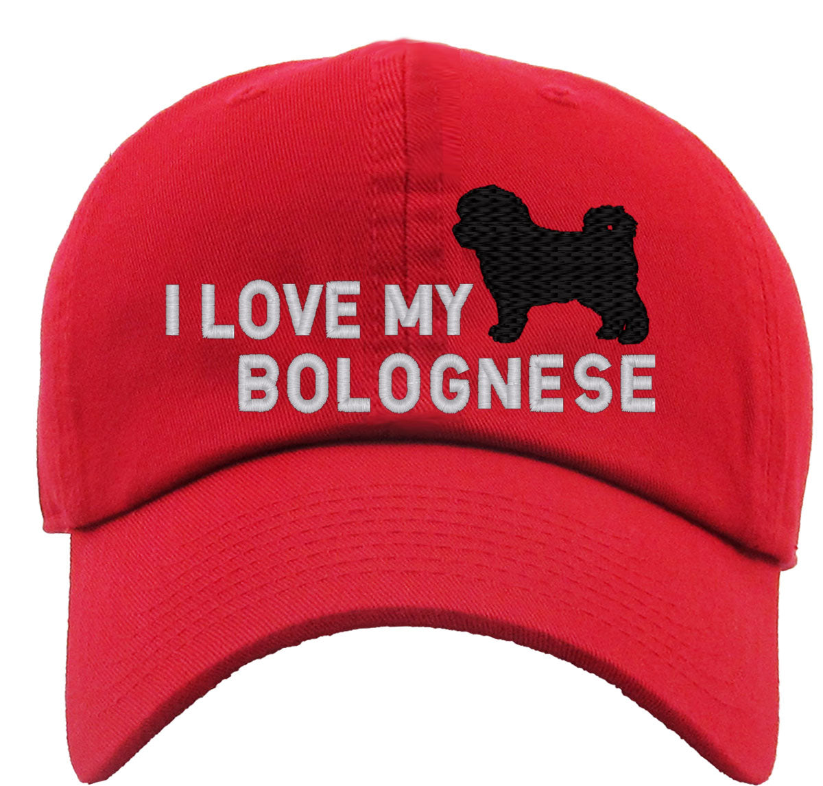 I Love My Bolognese Dog Premium Baseball Cap