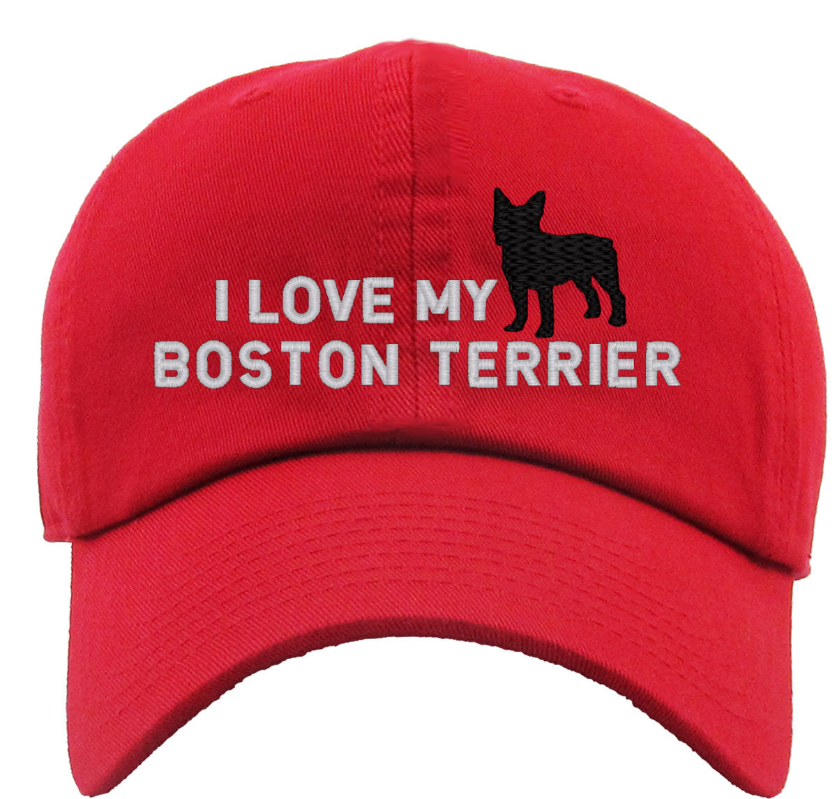 I Love My Boston Terrier Dog Premium Baseball Cap