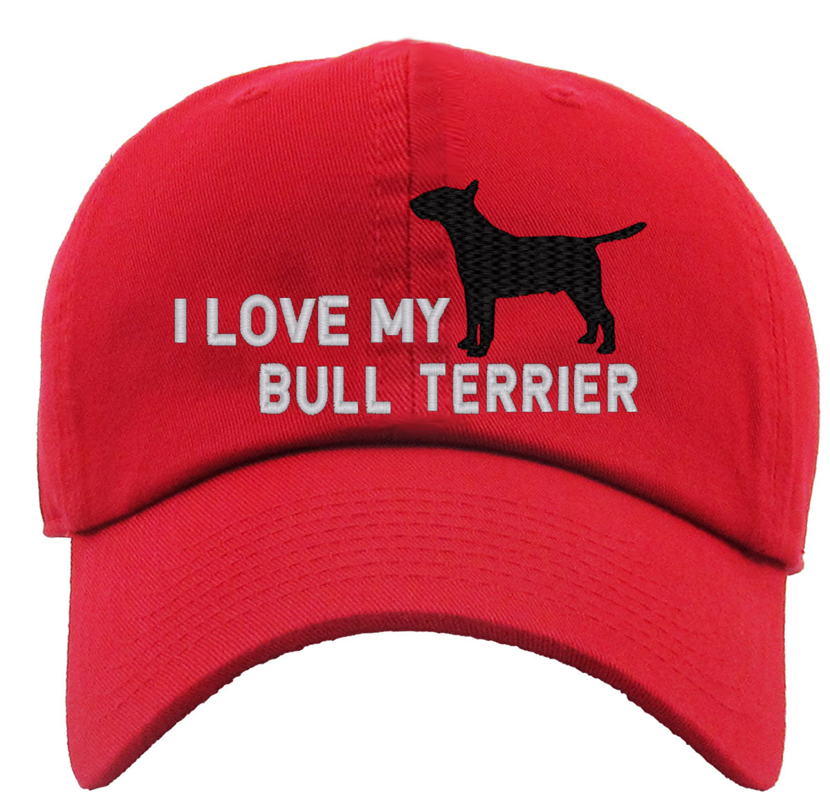 I Love My Bull Terrier Dog Premium Baseball Cap