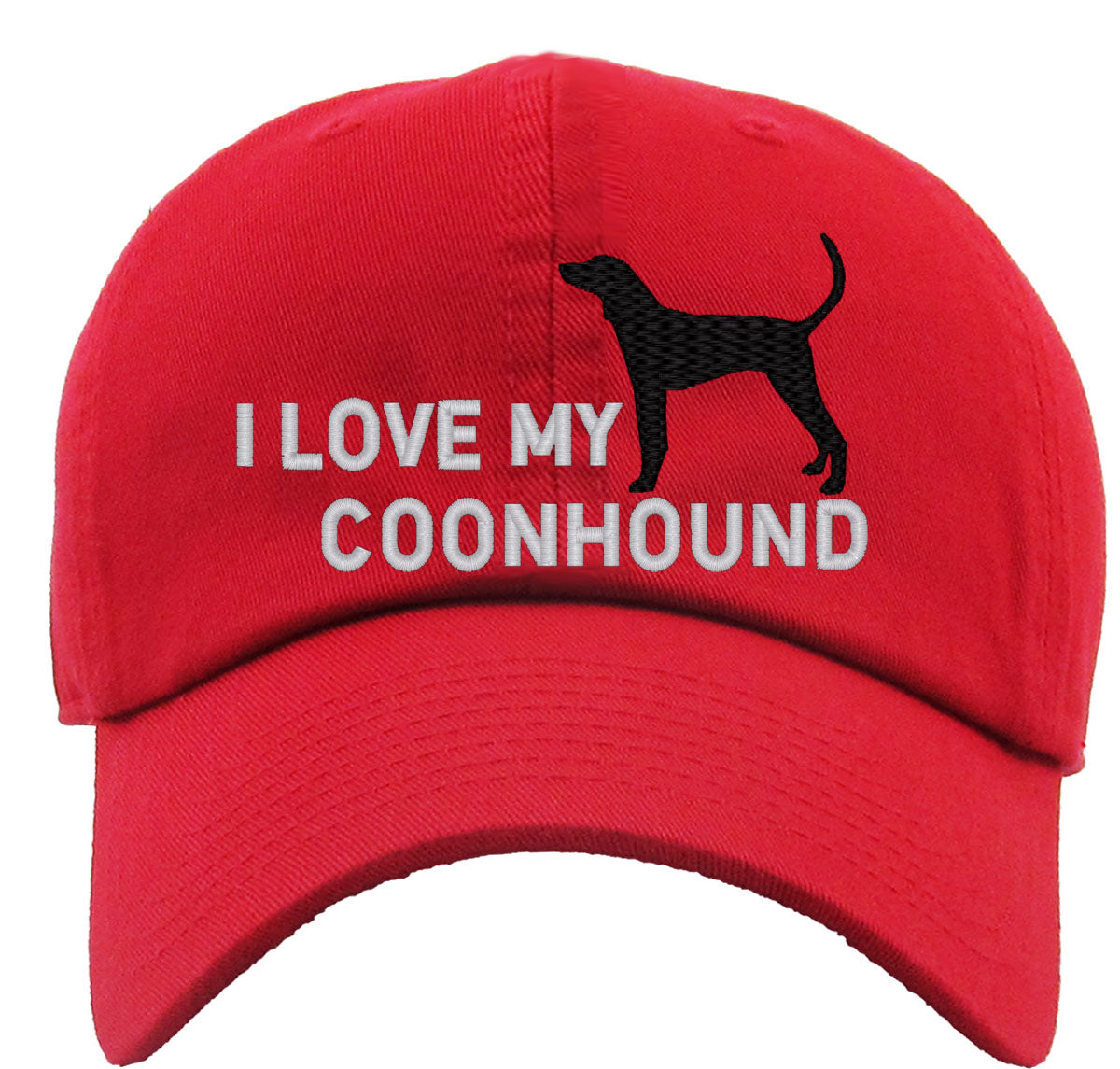 I Love My Coonhound Dog Premium Baseball Cap