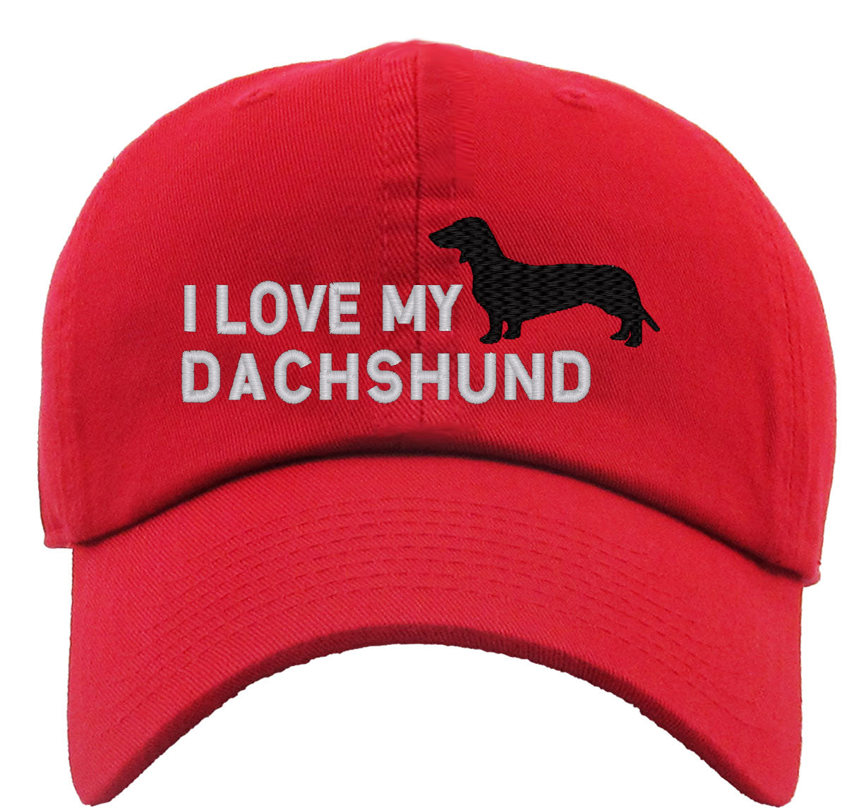 I Love My Dachshund Dog Premium Baseball Cap