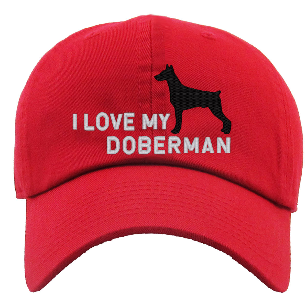 I Love My Doberman Dog Premium Baseball Cap