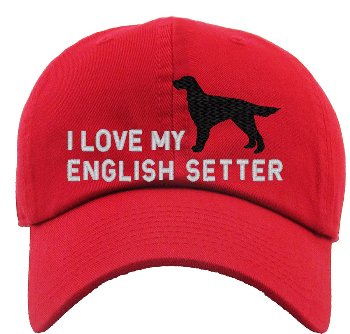 I Love My English Setter Dog Premium Baseball Cap