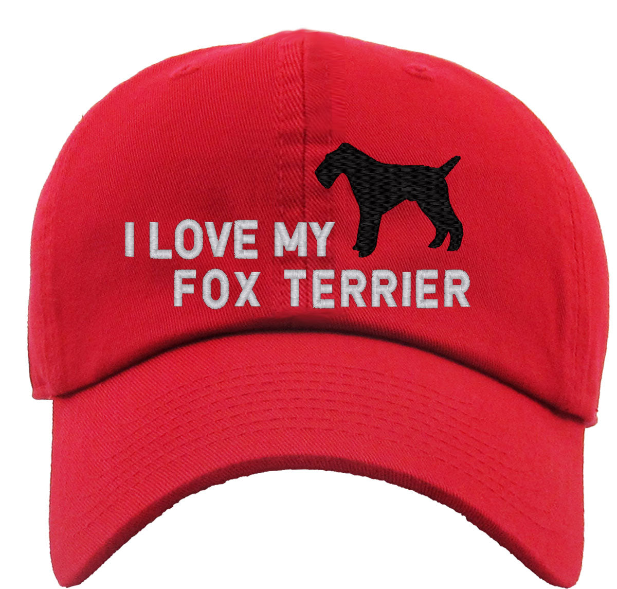 I Love My Fox Terrier Dog Premium Baseball Cap