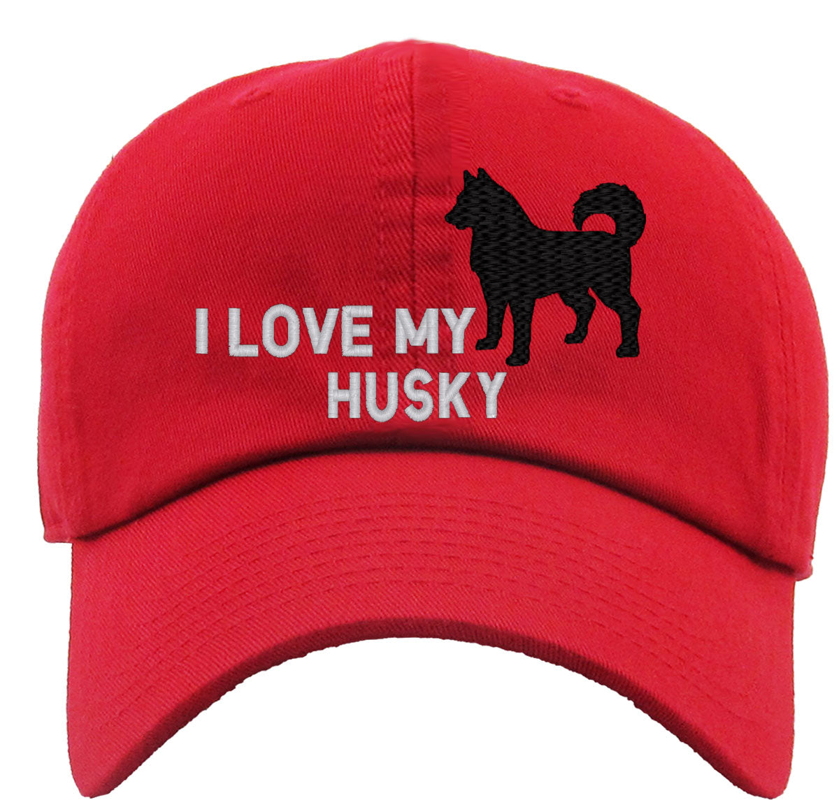 I Love My Husky Dog Premium Baseball Cap