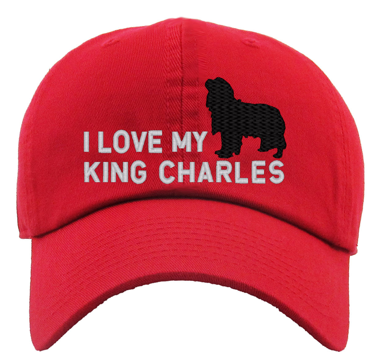 I Love My King Charles Dog Premium Baseball Cap