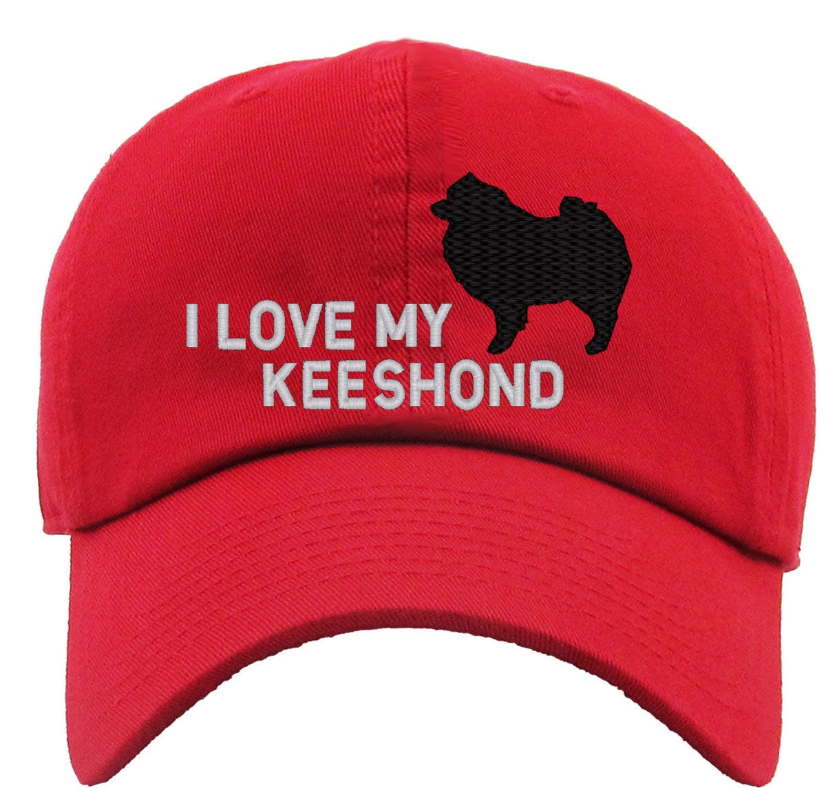 I Love My Keeshond Dog Premium Baseball Cap