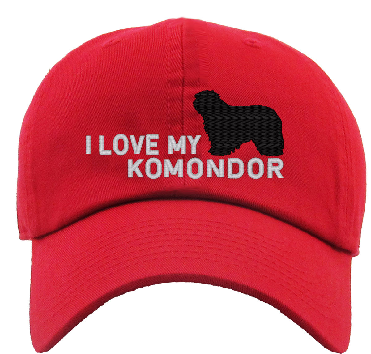 I Love My Komondor Dog Premium Baseball Cap