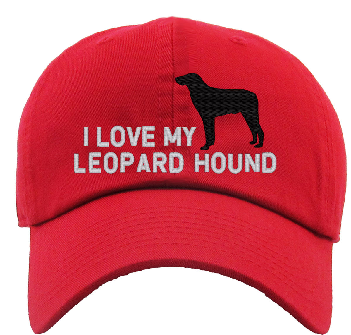 I Love My Leopard Hound Dog Premium Baseball Cap