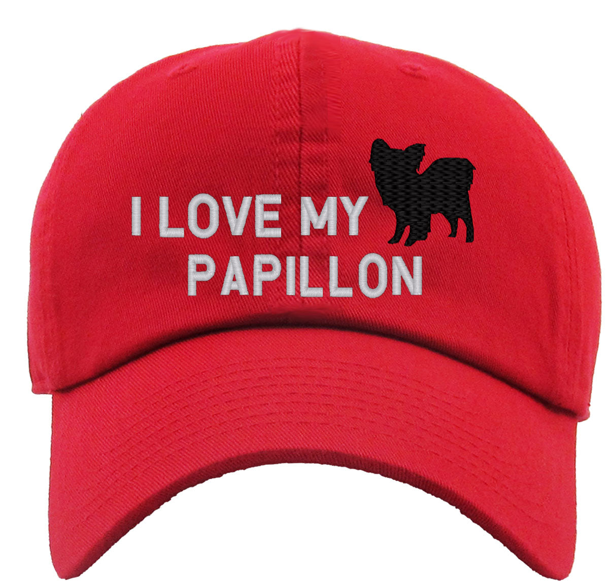 I Love My Papillon Dog Premium Baseball Cap