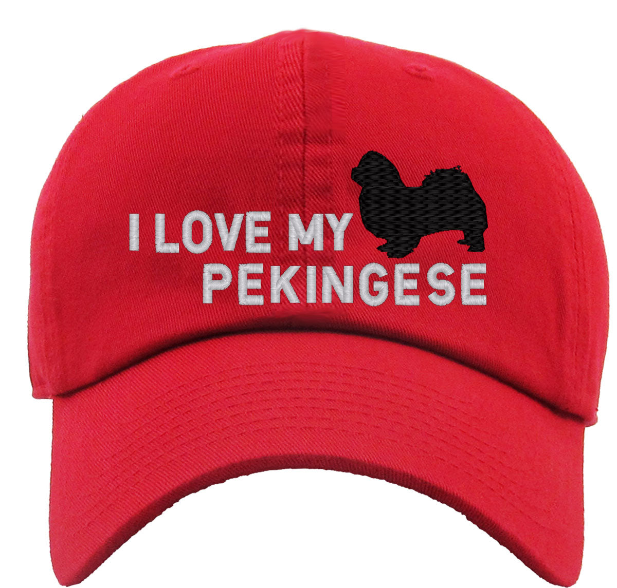 I Love My Pekingese Dog Premium Baseball Cap